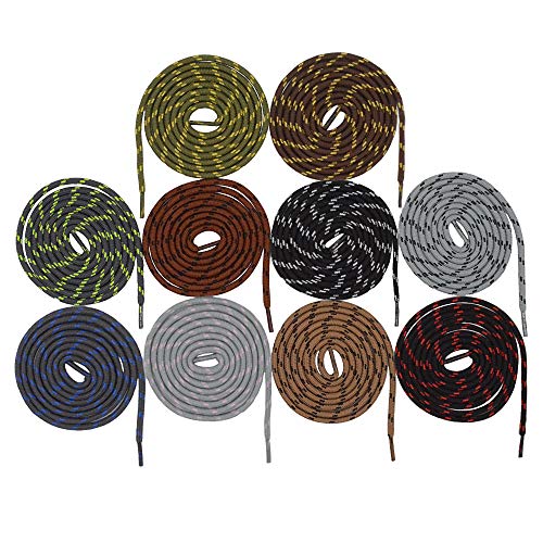 CUGBO 10 Pairs Strong Round Rope Dots Shoe Laces Replacement Non Slip Heavy Duty and Durable Outdoor Climbing Mountaineering Hiking Shoelace Strings for Sport Work Boots - Image 1