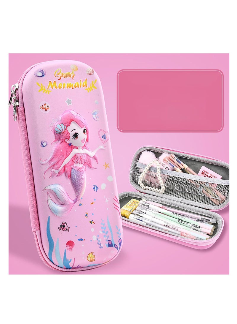 عام حزمة 3D القلم وقلم رصاص مربع، 9 بوصة × 4 بوصة × 2 بوصة مربع قلم رصاص الثابت لتخزين القلم وعلامة وهدايا عطلة (حورية البحر) - Image 3