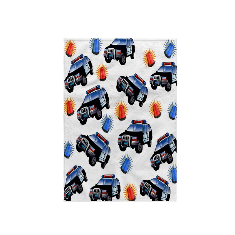 3DROSE 3D Rose Print of Police Cars with Flashing Lights Pattern Hand Towel  15"" x 22"" - Image 1