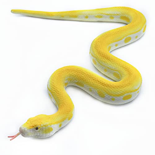 SIENON Realistic Fake Snakes Toy Soft Rubber Snake Figure Garden Snake Scare Birds and Squirrels Python Action Model Snake Toy Figurines Stress Relief Toys Halloween Prank Props Python - Image 1