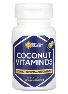 Natural Stacks Coconut Vitamin D3 5000 IU 30 Softgels 
