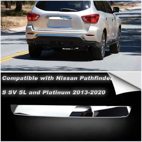 KEEGTBOX Rear Tailgate Garnish Handle Trim Chrome Compatible with Nissan Pathfinder S SV SL and Platinum 20132020 Rear Tailgate Handle Garnish Finisher Molding Replace 908103KG0A - Image 3