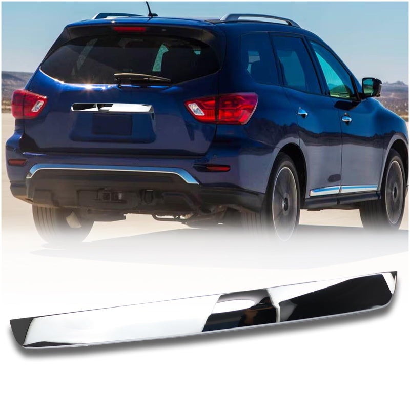 KEEGTBOX Rear Tailgate Garnish Handle Trim Chrome Compatible with Nissan Pathfinder S SV SL and Platinum 20132020 Rear Tailgate Handle Garnish Finisher Molding Replace 908103KG0A - Image 2