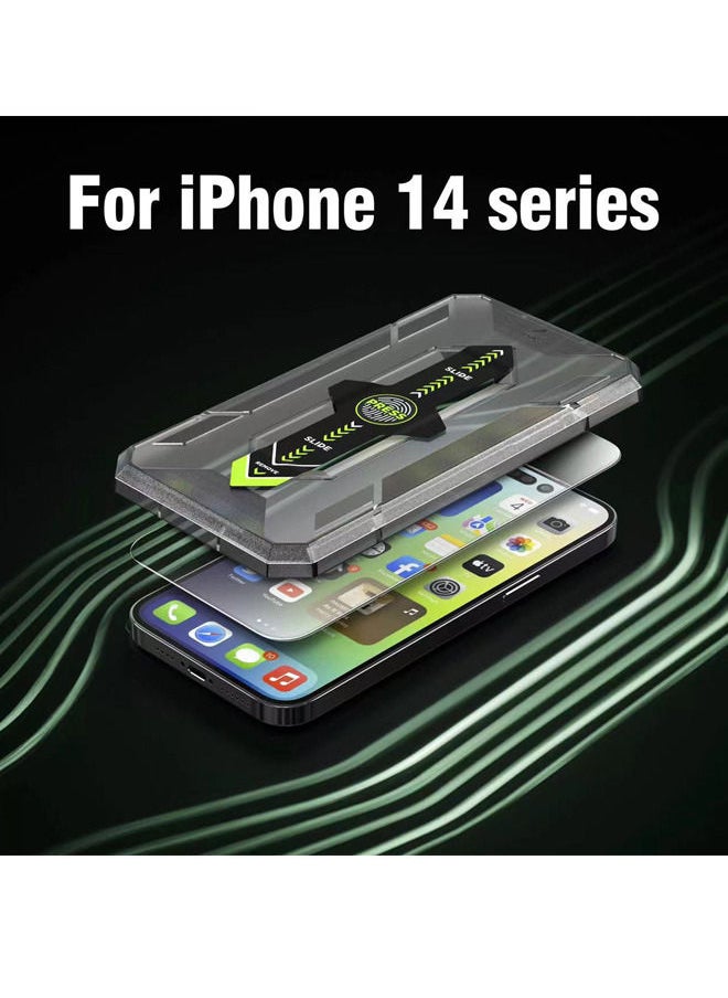 Rock Pow - [iPhone 14 Pro Max] 1-Pack Tempered Glass Screen Protector with Easy Applicator Installation Frame for Perfect Fit, Anti-Scratch, Case Friendly, 9H Surface Hardness,HD Crystal Clear, Reinforcement Edg - Image 1