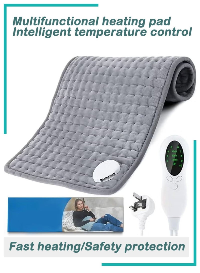 Heating Pad for Back, Heating Pad for Period Cramps with 6 Heat Settings & Timer, Portable Electric Heating Pads for Neck and Shoulders, Gifts for Women, Men, Blue - Image 1