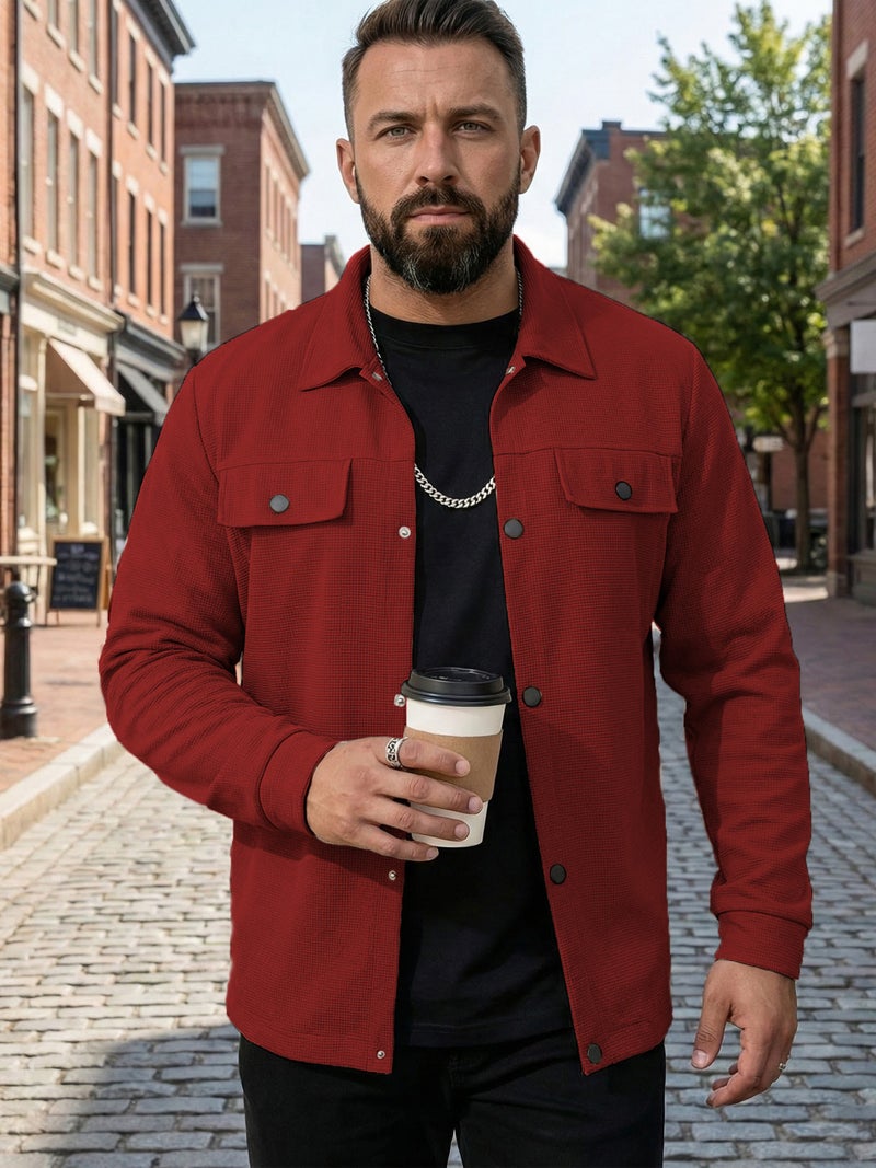 European Autumn Spring Workwear Jacket Casual Coat Button Turn-Down Collar - Image 1