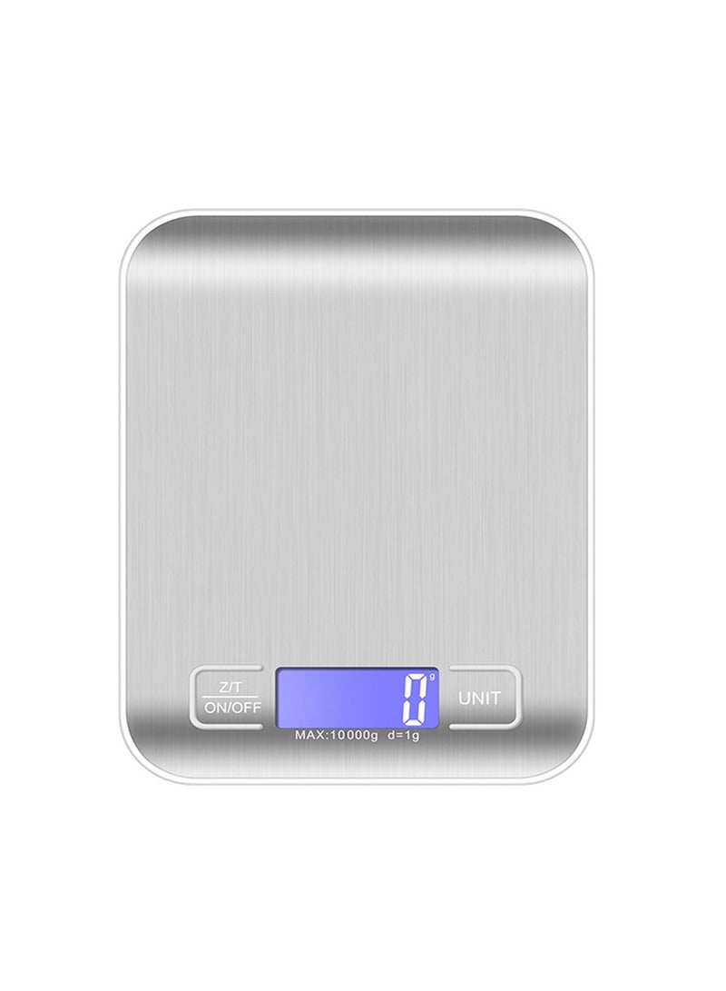 Electric Digital Kitchen Scale weigh Upto 10kg LCD Kitchen Food Scale,Silver  - Image 1