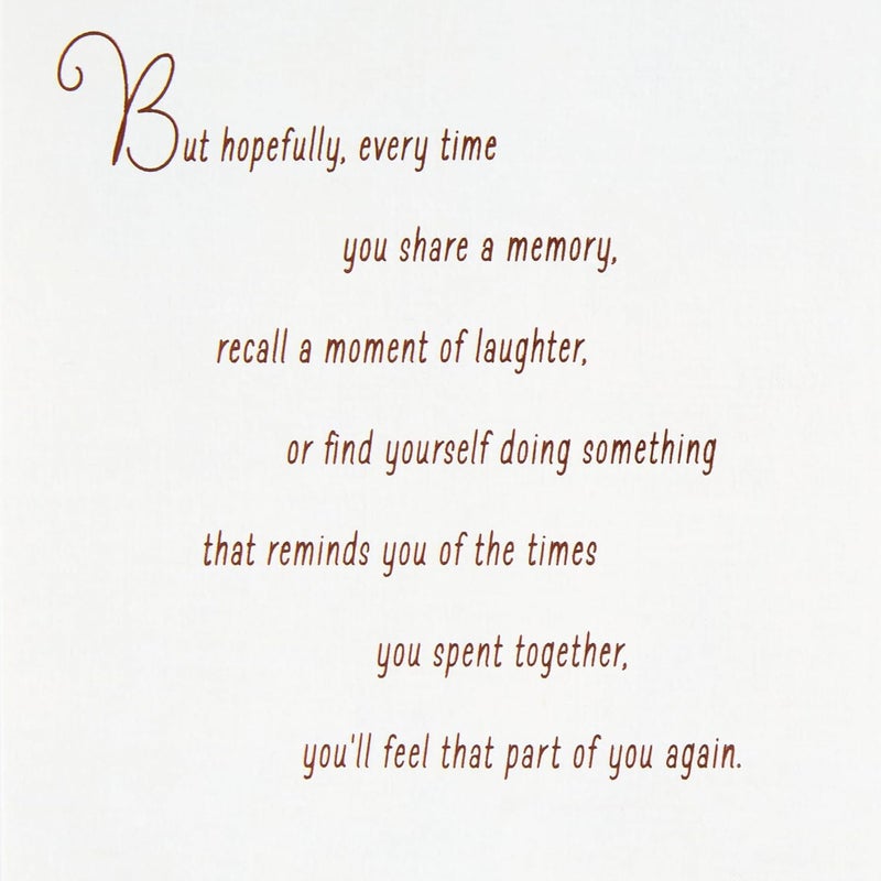 Hallmark Sympathy Card with Stitched Feather Artwork and Gemstone Accents - Image 3