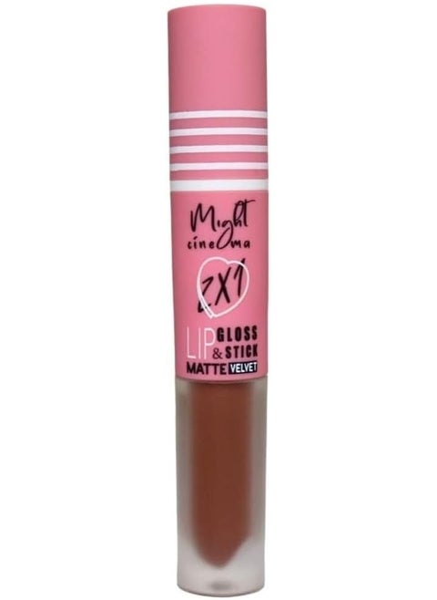 Might Cinema - Lip Gloss & Lipstick, 2X1 Lip Gloss & Lipstick Matte Velvet, Model - 1917-206