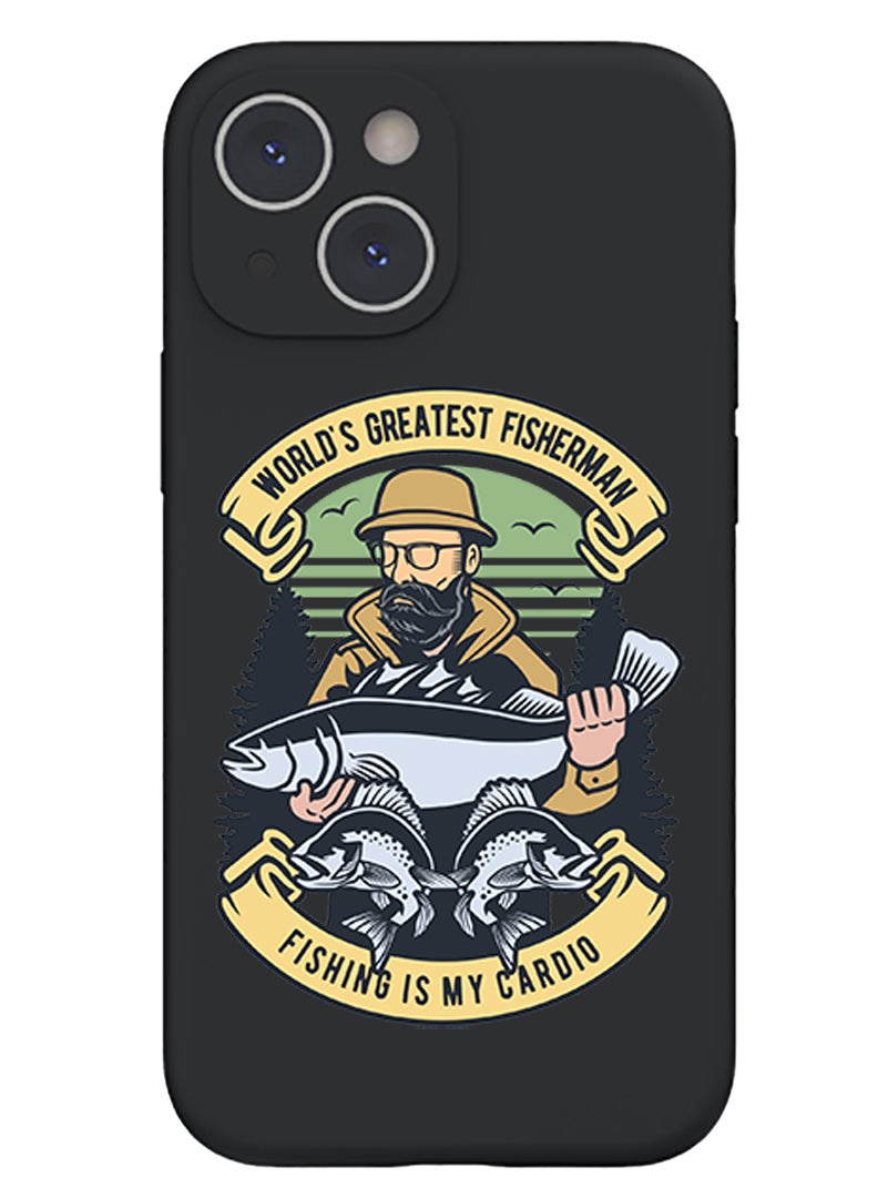 Theodor Protective Slim Fit Case Liquid Silicone Cover with Full Body Protection Anti-Scratch Shockproof Case For iPhone 14 Black  - FORZA125 Boo B - Image 1