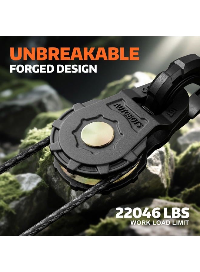 AUTOBOTS Block (22046LBS Work Load Limit) for Winch Recovery,Heavy Duty Forged Steel Block Pulley for Truck, UTV, ATV Black - Image 5
