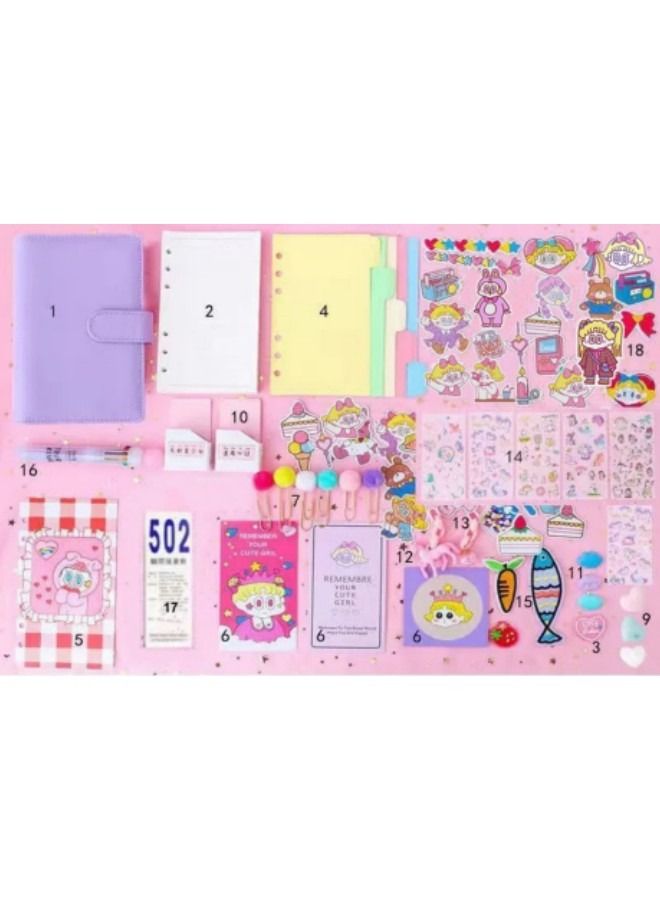 GGEROU DIY Lined Journal Sketchbook Pocket Planner Girls Diary Cute Notepads Stationery  - Image 1