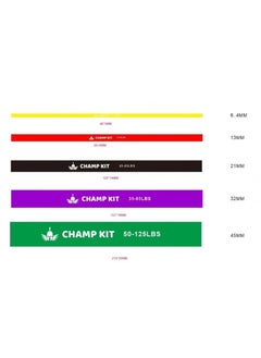 CHAMP KIT Resistance Bands , Pack of 5 Different Levels Elastic Band for Home Gym Long Exercise Workout , Great Fitness Equipment for Training, Yoga , Free Carrying Bag  - Image 2
