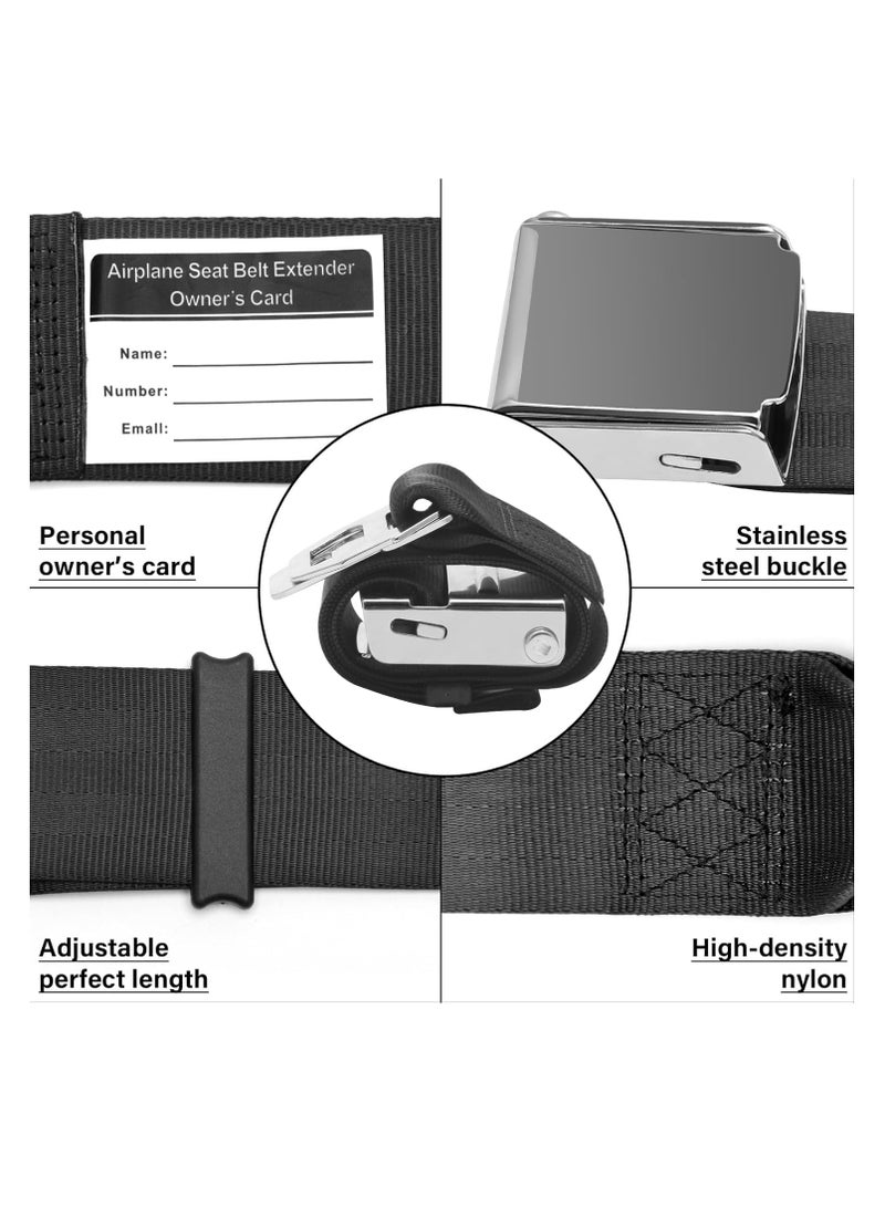 Excefore Airplane Seat Belt Extender Adjustable 7-35'' Universal Airline Seatbelt Extenders with Carry Case Compatible with Most Airplane, for Most Major Airplane - Image 3