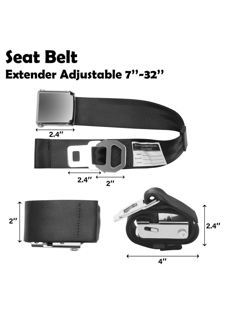 Excefore Airplane Seat Belt Extender Adjustable 7-35'' Universal Airline Seatbelt Extenders with Carry Case Compatible with Most Airplane, for Most Major Airplane - Image 2
