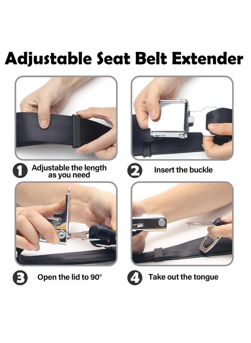 Excefore Airplane Seat Belt Extender Adjustable 7-35'' Universal Airline Seatbelt Extenders with Carry Case Compatible with Most Airplane, for Most Major Airplane - Image 4
