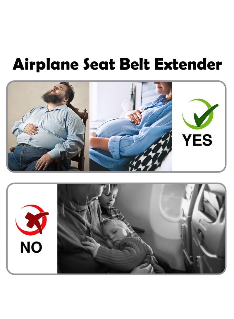 Excefore Airplane Seat Belt Extender Adjustable 7-35'' Universal Airline Seatbelt Extenders with Carry Case Compatible with Most Airplane, for Most Major Airplane - Image 5