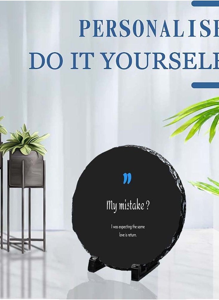Service Zone - Protective Printed White Round Shape Marble Photo Frame for Table Top My Mistake I Was Expecting The Same Love Is Return - Image 1
