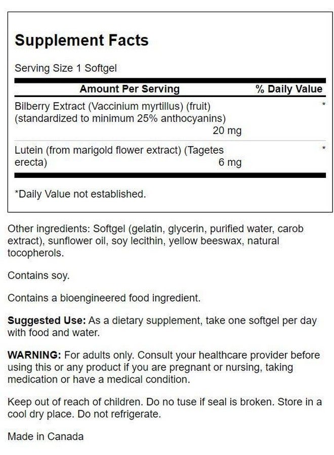 Swanson Standardized Lutein & Bilberry 60 Sgels - Image 2