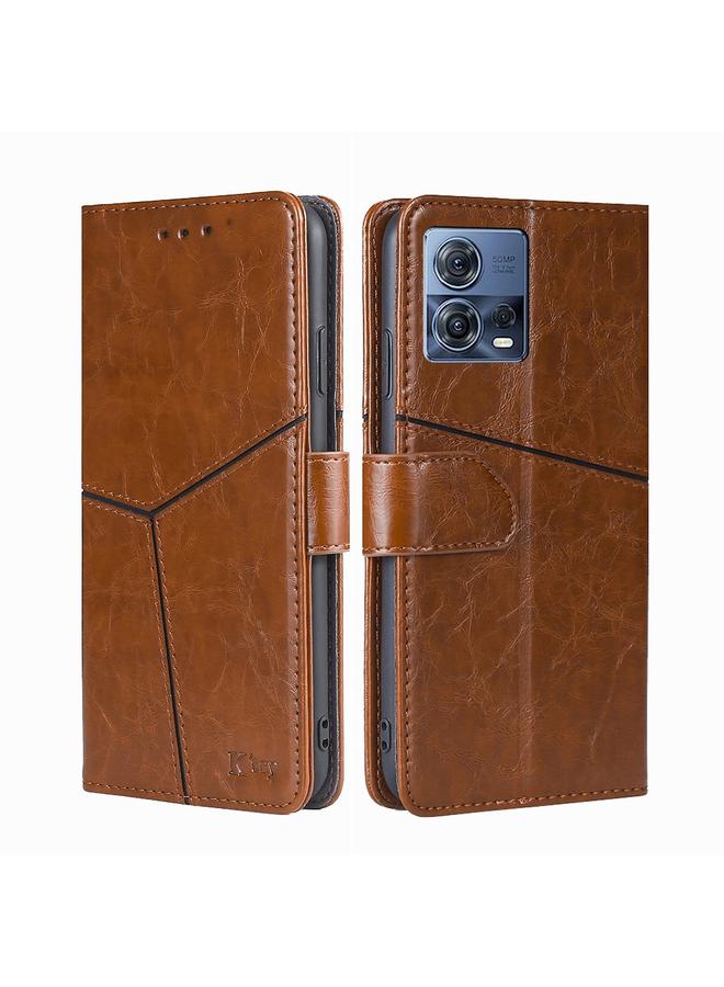 S-TOP Case For Motorola Edge S30 Pro 5G/Edge 30 Fusion Geometric Stitching Leather Phone Case - Image 1