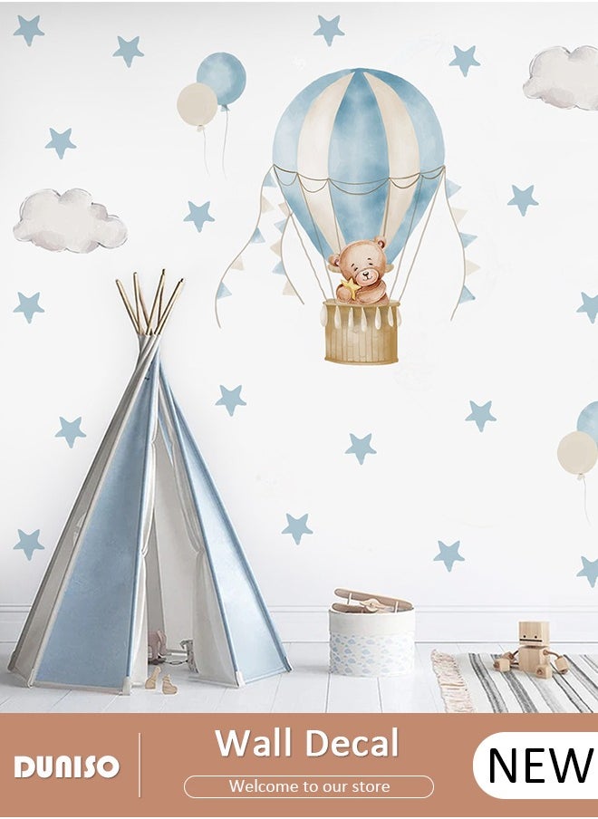 DUNISO Wall Decals, Removable DIY Art Wall Decors, Self-Adhesive Cartoon Animal Wall Stickers, Star Animal Wall Stickers, Balloon Animal Wall Stickers for Nursery Kids Room Playroom Decor  - Image 1