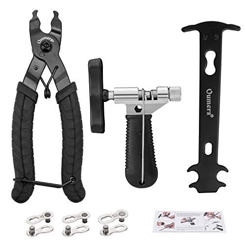 Oumers Bike Chain Tool Set, Bike Chain Plier Bike Chain Splitter Chain Wear Indicator 3 Pairs Bicycle Missing Link for 6/7/8/9/10 Speed Easy Using Chain Remover Closer - Image 1