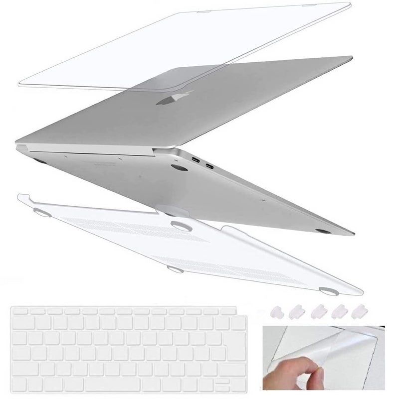 GIOIA BAZAAR Case For Macbook,Plastic Hard Shell Case Cover Compatible With Macbook Air 13 Inch(2020 2019 2018 Release) M1 A2337 A2179 A1932 With Retina Display&Touch Id (Keyboard Combo)Clear - Image 1