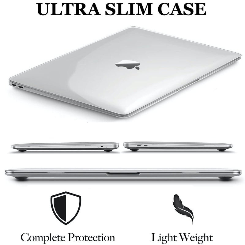 GIOIA BAZAAR Case For Macbook,Plastic Hard Shell Case Cover Compatible With Macbook Air 13 Inch(2020 2019 2018 Release) M1 A2337 A2179 A1932 With Retina Display&Touch Id (Keyboard Combo)Clear - Image 3