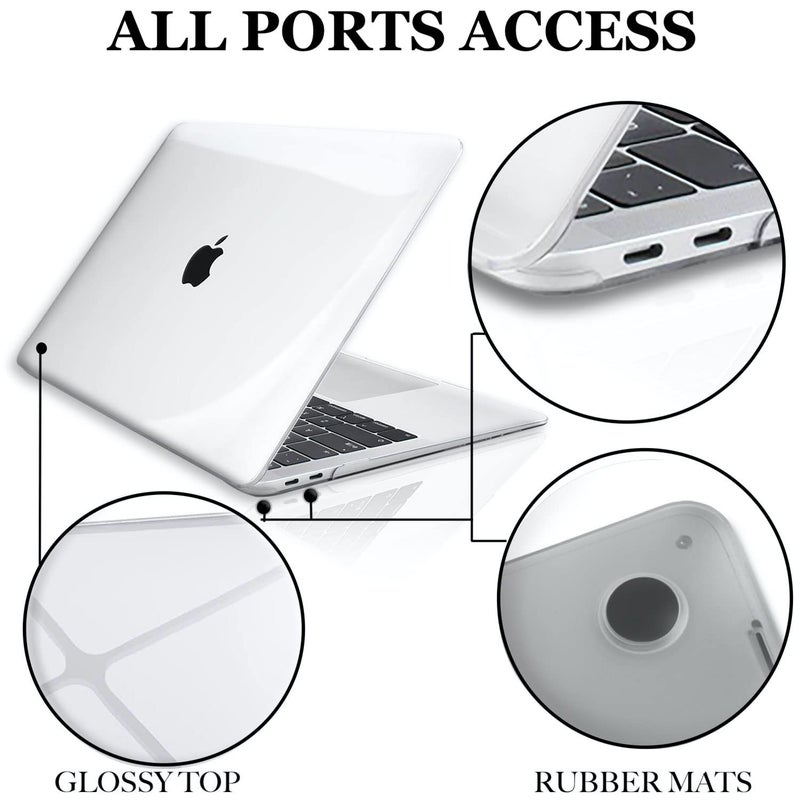 GIOIA BAZAAR Case For Macbook,Plastic Hard Shell Case Cover Compatible With Macbook Air 13 Inch(2020 2019 2018 Release) M1 A2337 A2179 A1932 With Retina Display&Touch Id (Keyboard Combo)Clear - Image 5
