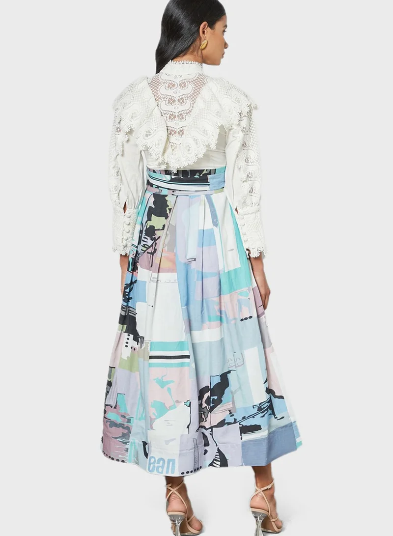 Threadz by Ajooni Lace Bodice Dress