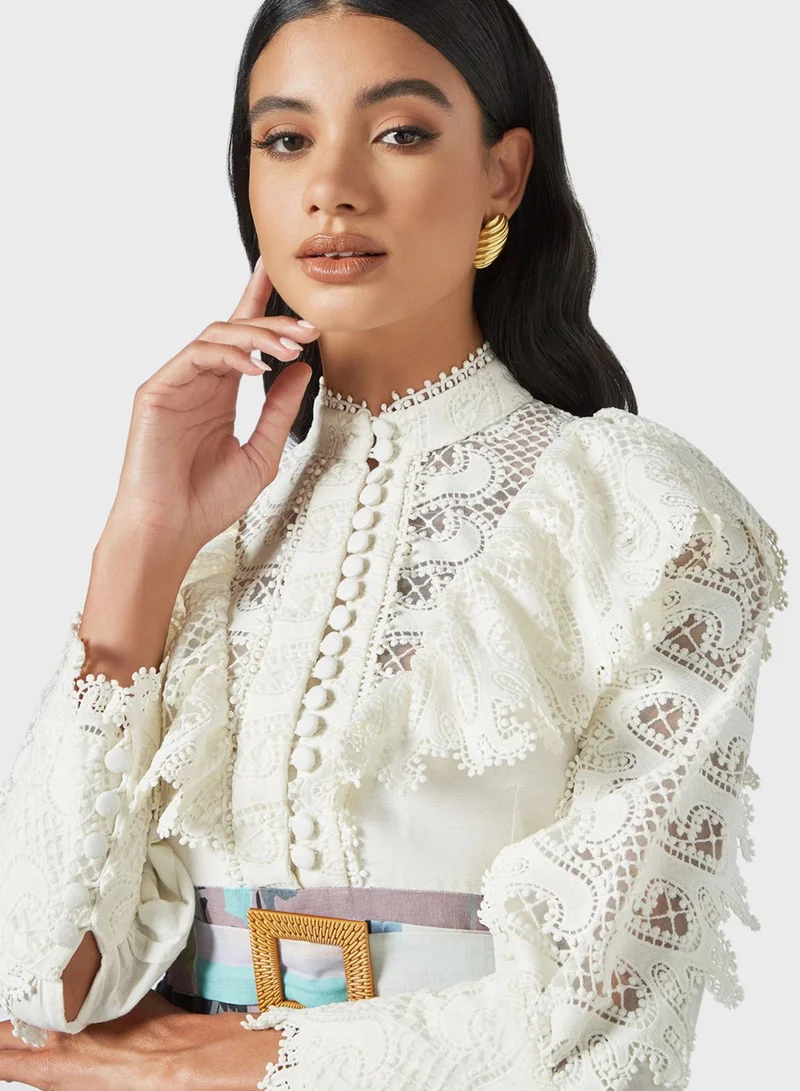 Threadz by Ajooni Lace Bodice Dress