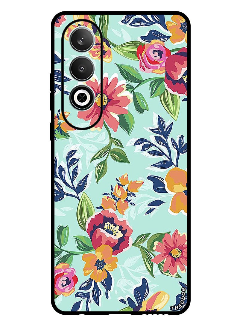 Theodor Protective Case Anti Scratch Shock Proof Bumper Cover For Oppo K12 Paint Flowers - Image 1