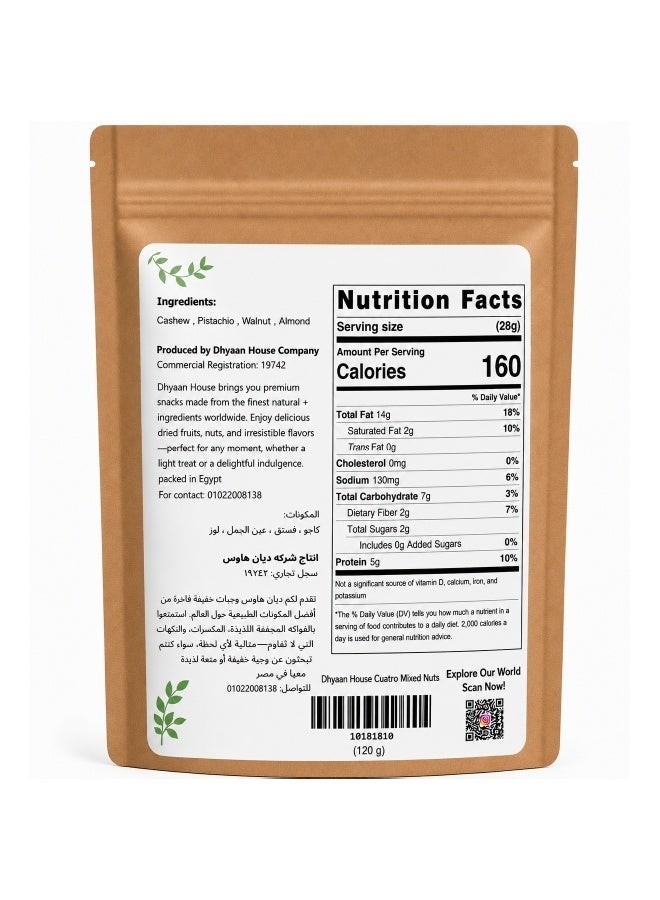 Dhyaan House Cuatro Mixed Nuts - 120 gm - Image 4