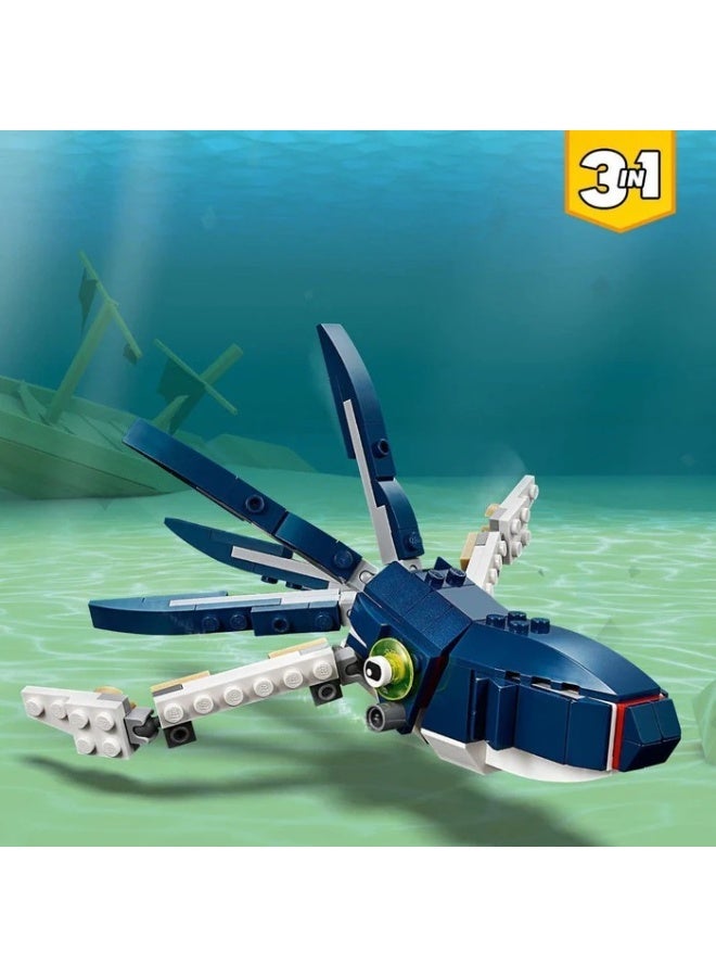 Decool 3-in-1 Ocean Creatures Building Set – Shark, Crab, and Squid Construction Blocks for Kids - Image 1