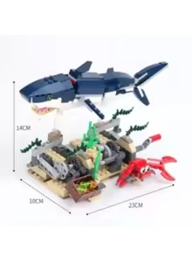 Decool 3-in-1 Ocean Creatures Building Set – Shark, Crab, and Squid Construction Blocks for Kids - Image 3