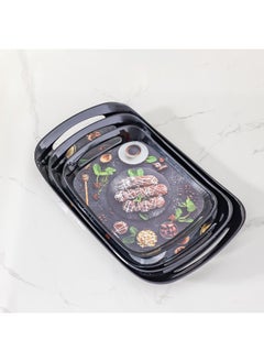 DANUBE HOME Comfort 3-Piece Melamine Tray Set Black – Durable, Lightweight & Stylish Serving Trays for Snacks, Tea, Breakfast & Parties, Perfect for Home, Cafes & Outdoor Use S-32X23Cm,M-38X27Cm,L-45X28Cm  - Image 1