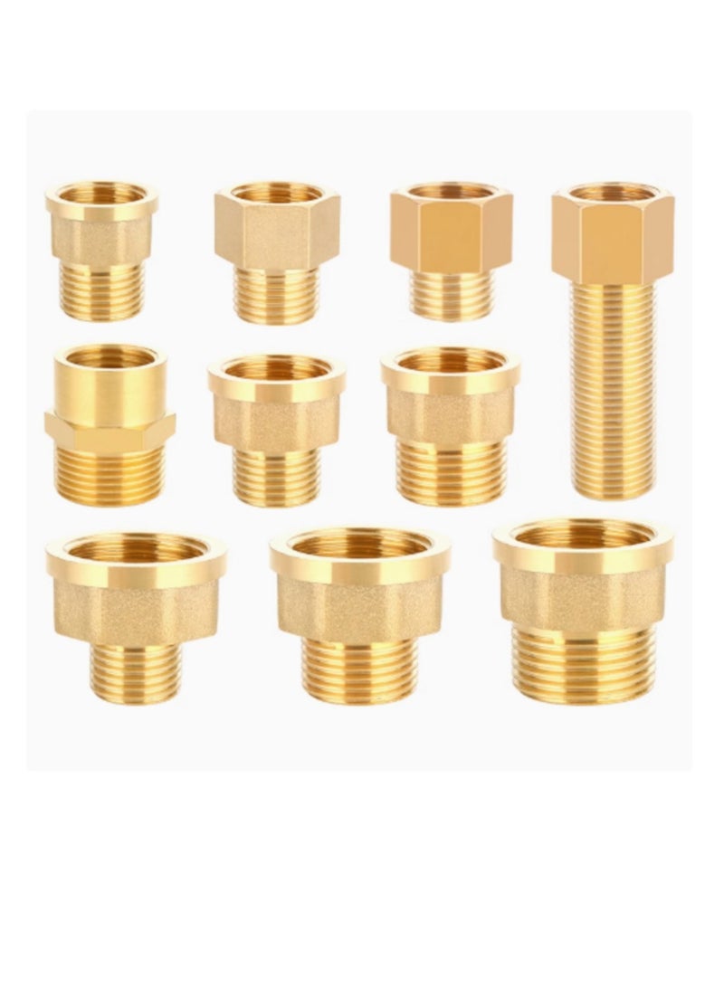 GA,Brass Nipple socket, BSP MaleAnd Female Thread Connectors, Heavy-Duty 1200 PSI, NPT Brass Adapter 3/4" Female to 1/2" Male Adaptor  - Image 2