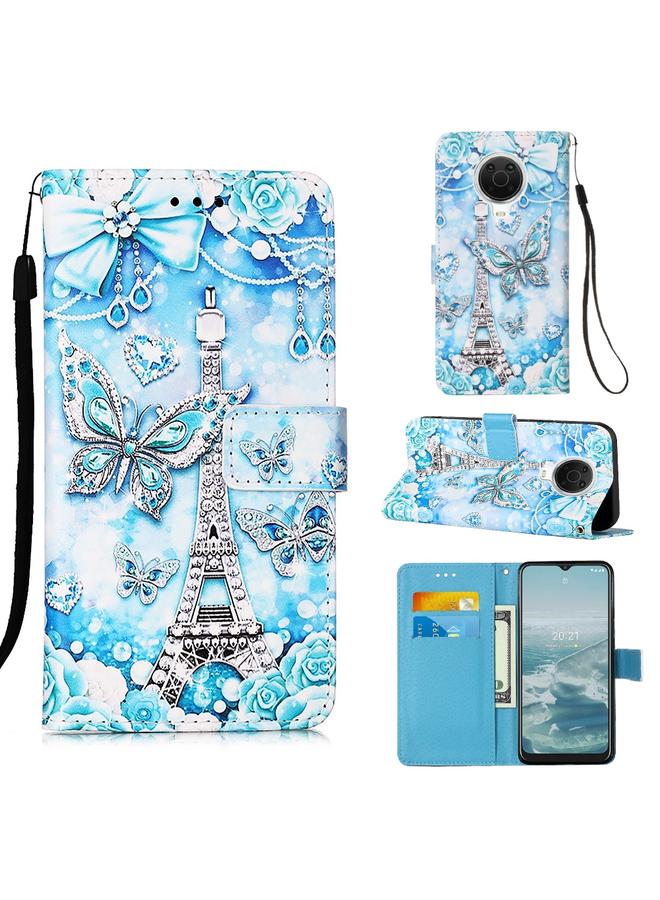 إيروريكس جراب لهاتف Nokia G20 / G10، مصنوع من الجلد المنسوج البسيط برسومات ملونة - Image 1