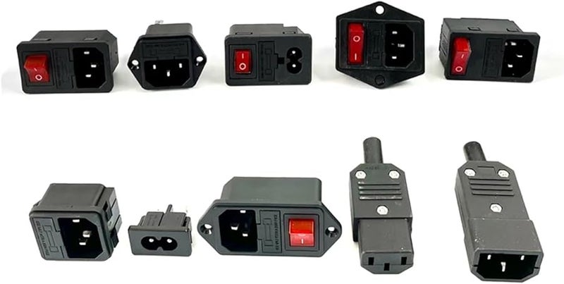 AC 17 Red IEC320 C14 3 Pin 250V 10A Rocker Switch With LED And Fuse - Image 3
