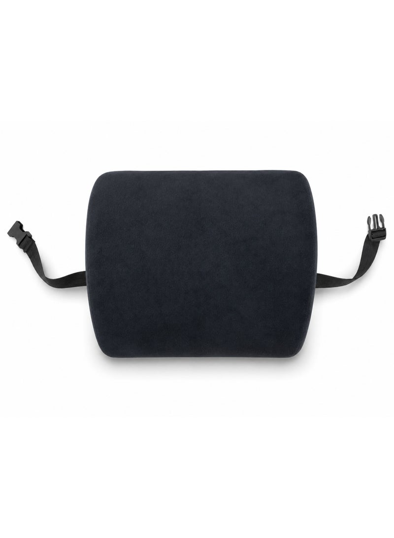 Comfortable Lumbar Support Cushion for Office Chair and Car Seat, High Quality Shape Retaining Foam with Soft Velvet Cover and Adjustable Fixing Strap - Image 3