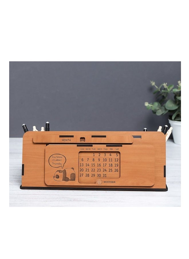 Generic Wooden Desk Calendar & Organizer Multi Uses  - Image 1