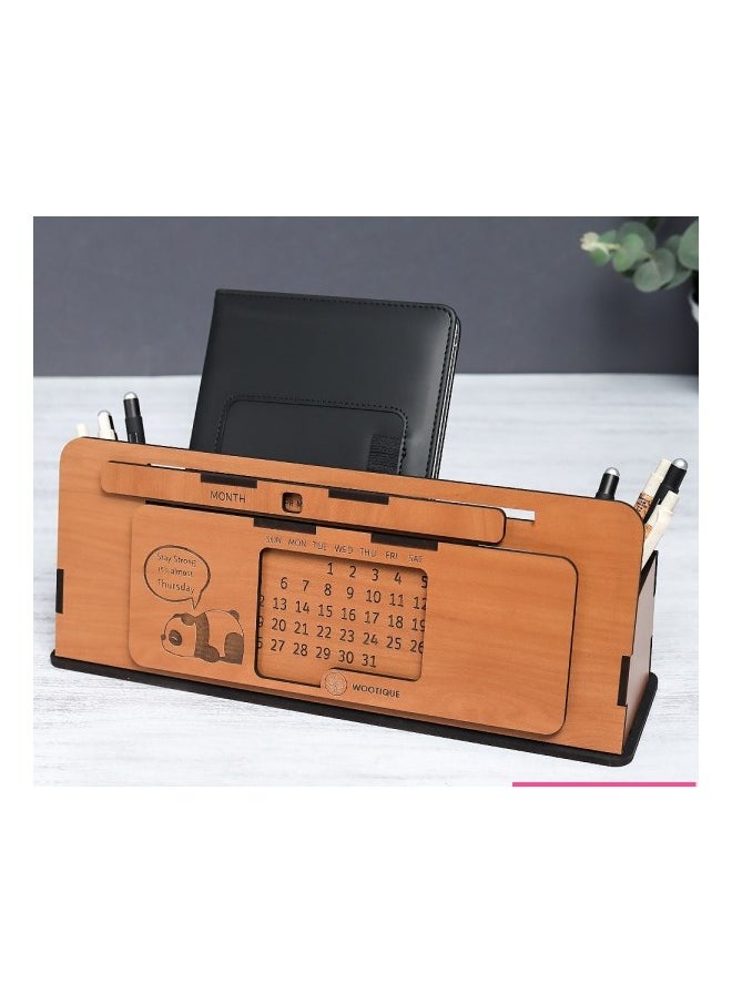 Generic Wooden Desk Calendar & Organizer Multi Uses  - Image 2