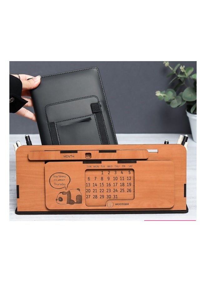 Generic Wooden Desk Calendar & Organizer Multi Uses  - Image 3
