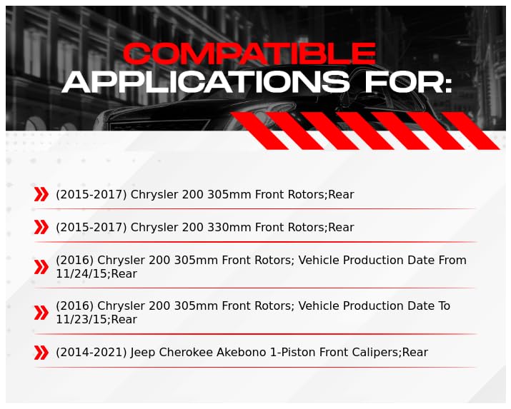 R1 Concepts Rear Brakes and Rotors| Automotive Replacement Brake Kits| Rear Ceramic Brake Pads and Rotors Kit| Fits 2015-2017 Chrysler 200; 2014-2021 Jeep Cherokee - Image 2