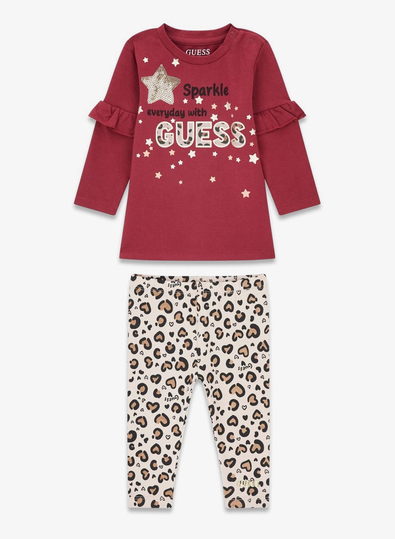 GUESS Kids Crew Neck Shirt and Leggings Sets - Image 1