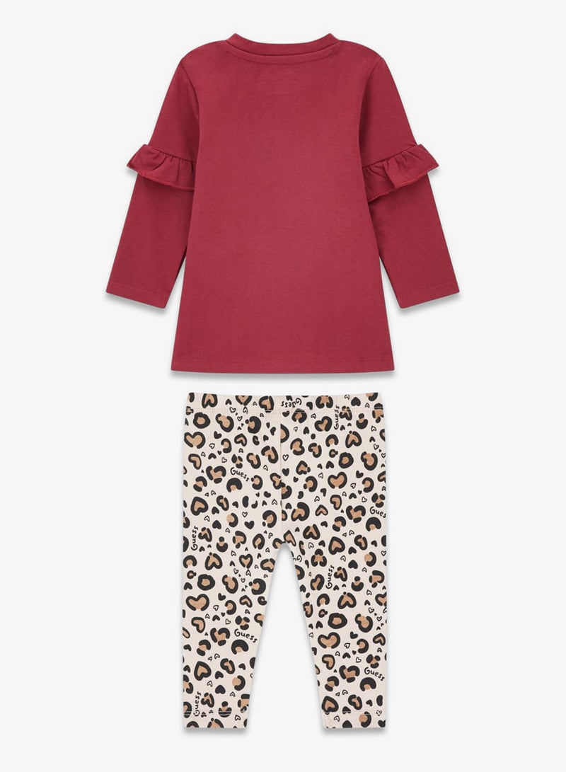 GUESS Kids Crew Neck Shirt and Leggings Sets - Image 2