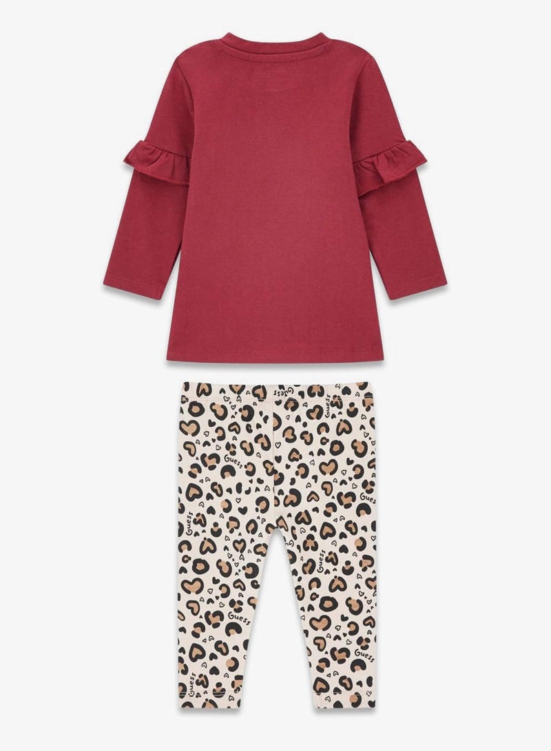 GUESS Kids Crew Neck Shirt and Leggings Sets - Image 3