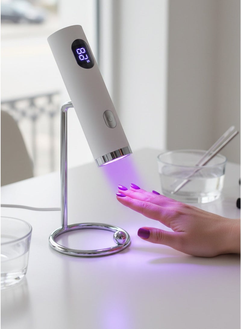 Saviland Single Nail Lamp 3W, Portable Mini LED UV Nail Dryer for Gel Polish, 60-Second Timer, USB Powered - Image 1