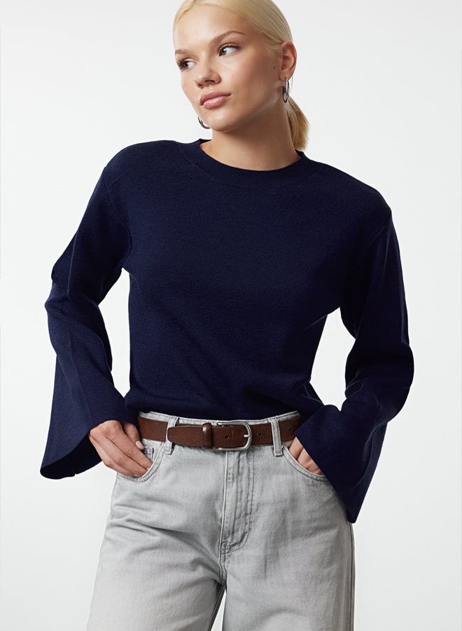trendyol Navy Blue - Sustainable Basic Knitwear Sweater - Image 1