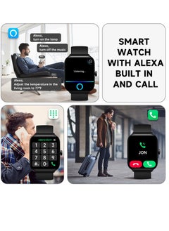 Excefore Smart Watches for Men Women, Alexa Built in & Bluetooth Call(Answer/Make), 1.95" Full Touch Screen Fitness Tracker, IP68 Waterproof Heart Rate Sleep Monitor, 100+ Sport Modes, for iPhone Android  - Image 2